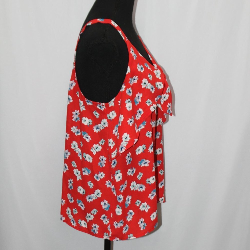 Blue Rain Strappy Red, White and Blue Floral Top - Picture 3 of 12